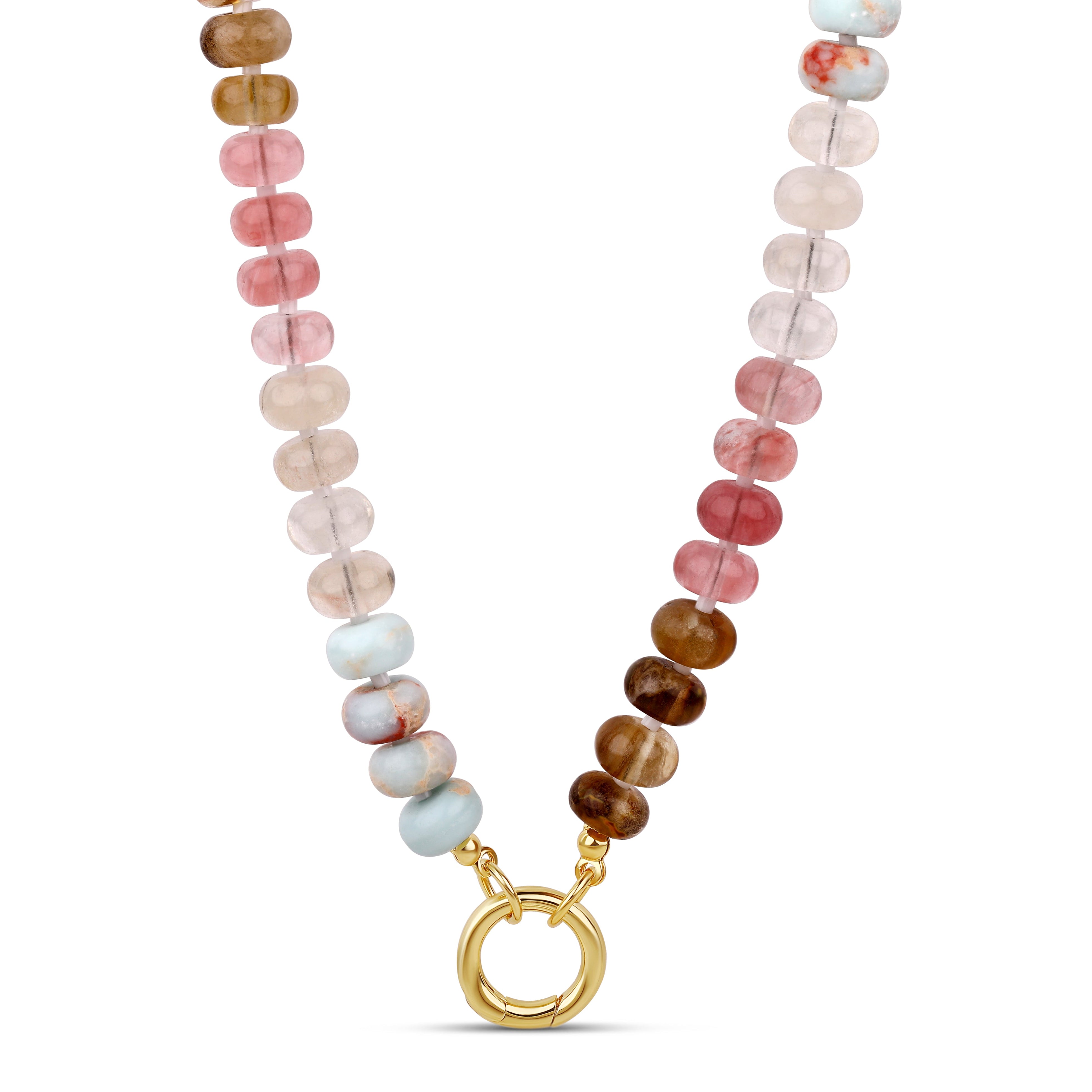 Ocean Stone Beaded Push Clasp Necklace – JTG Jewelry