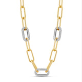 Pave Link Paperclip Necklace
