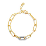 Paperclip Pave Link Bracelet