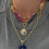 Hot Pink Bezel Heart Tennis Necklace