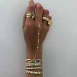 Diamond Bezel  Bar Hand Chain