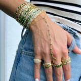 Emerald Bezel Hand Chain