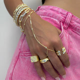 Diamond Bezel  Bar Hand Chain