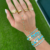 Turquoise Bezel Hand Chain