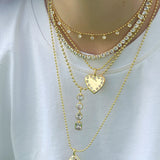 White Stones Heart Charm