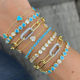 Paperclip Pave Link Bracelet