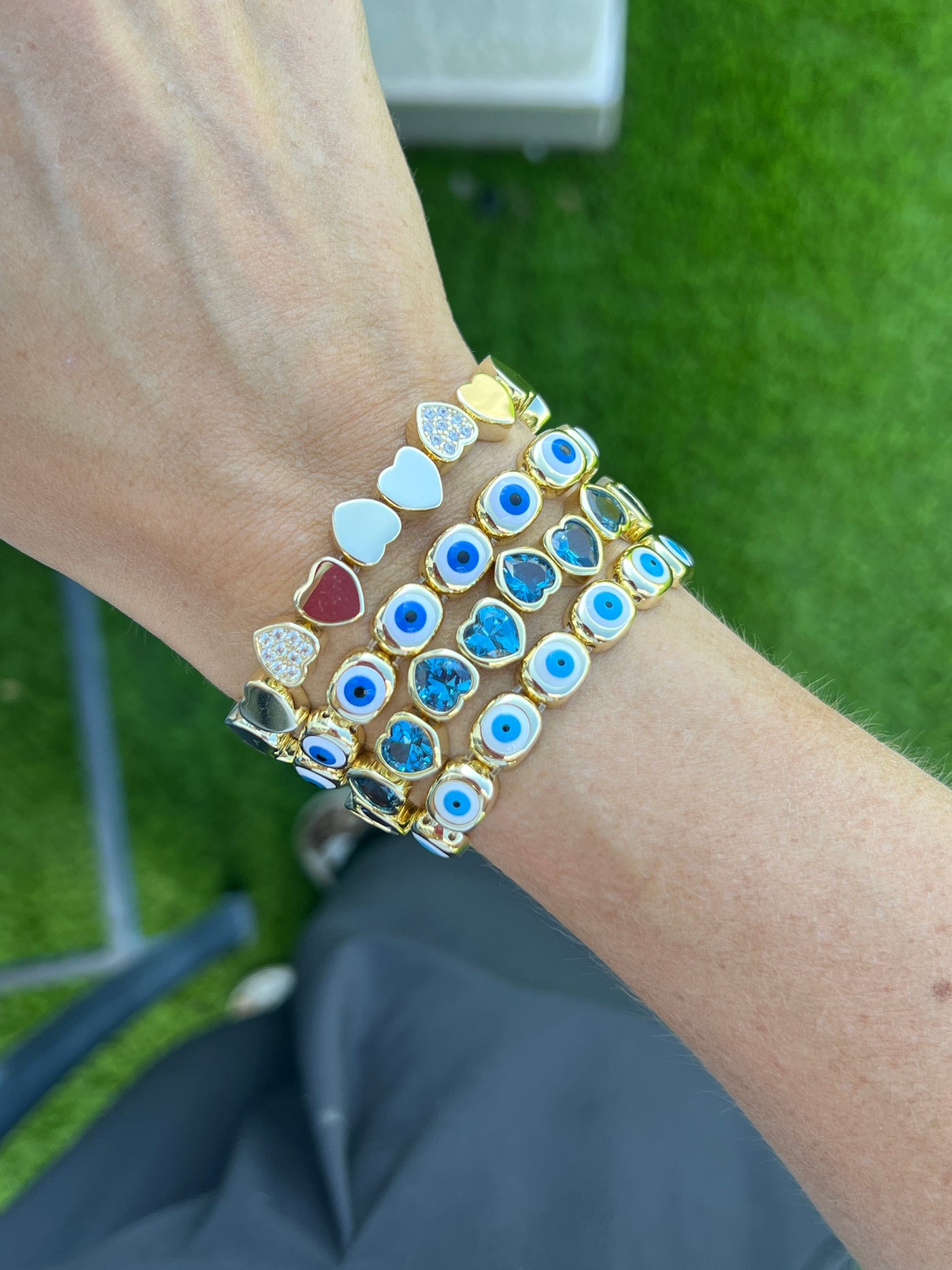 Turquoise Evil Eye Stretchy Bracelet