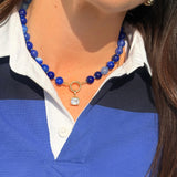 Cobalt Wave Push Clasp Necklace