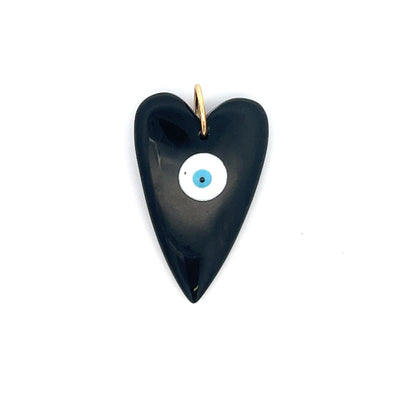 Evil Eye Stone Heart Charm