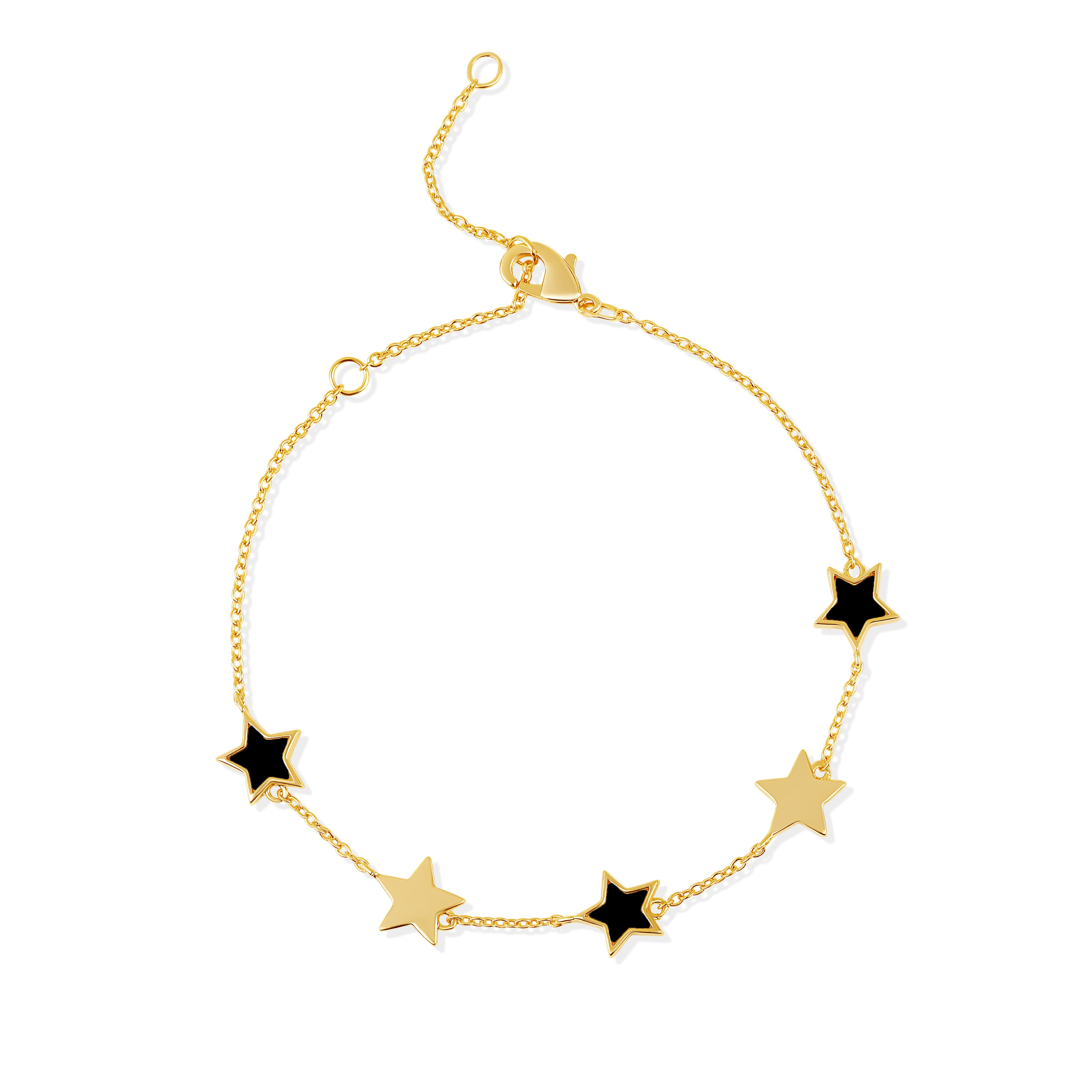 Stone & Solid Star Bracelet