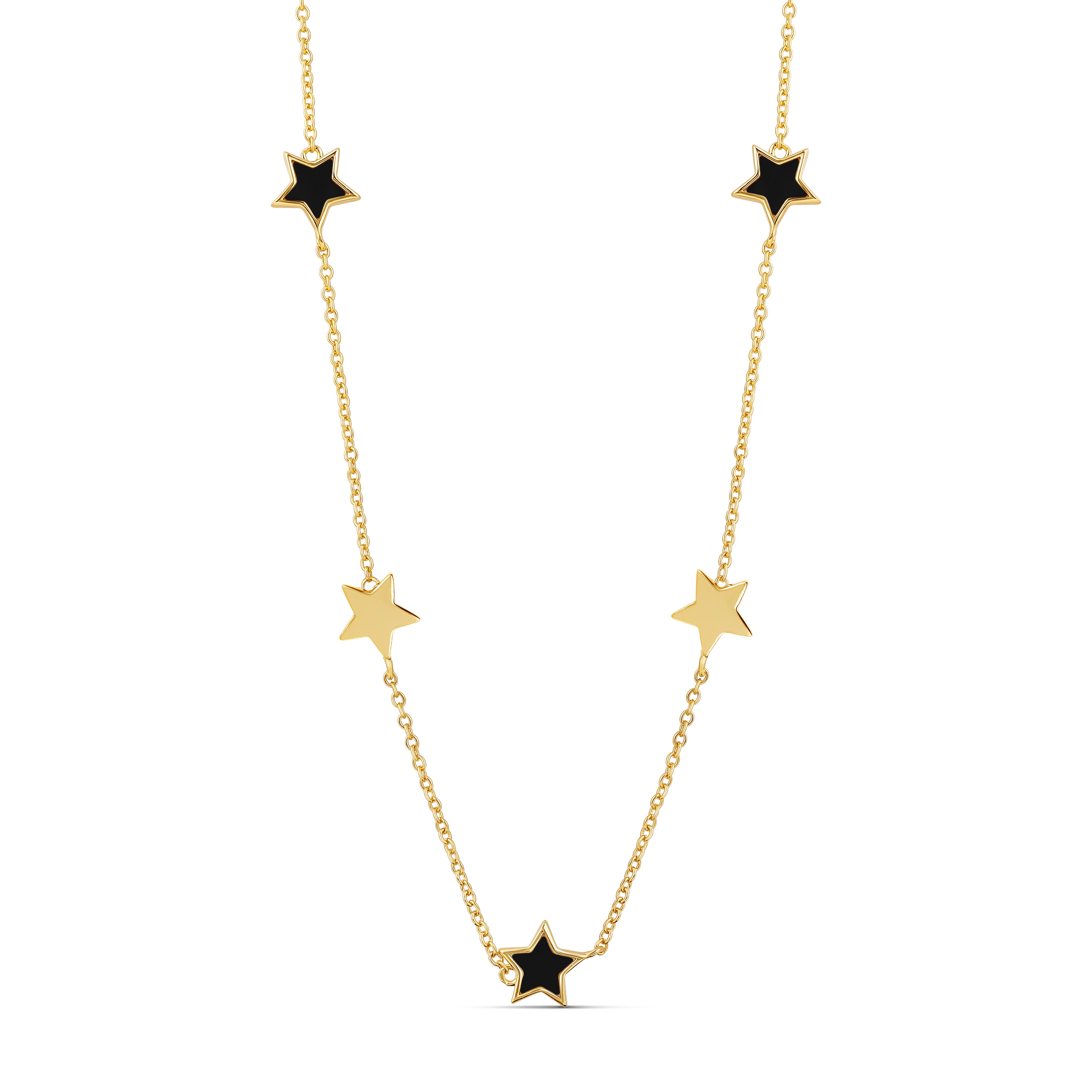 Stone & Solid Star Necklace