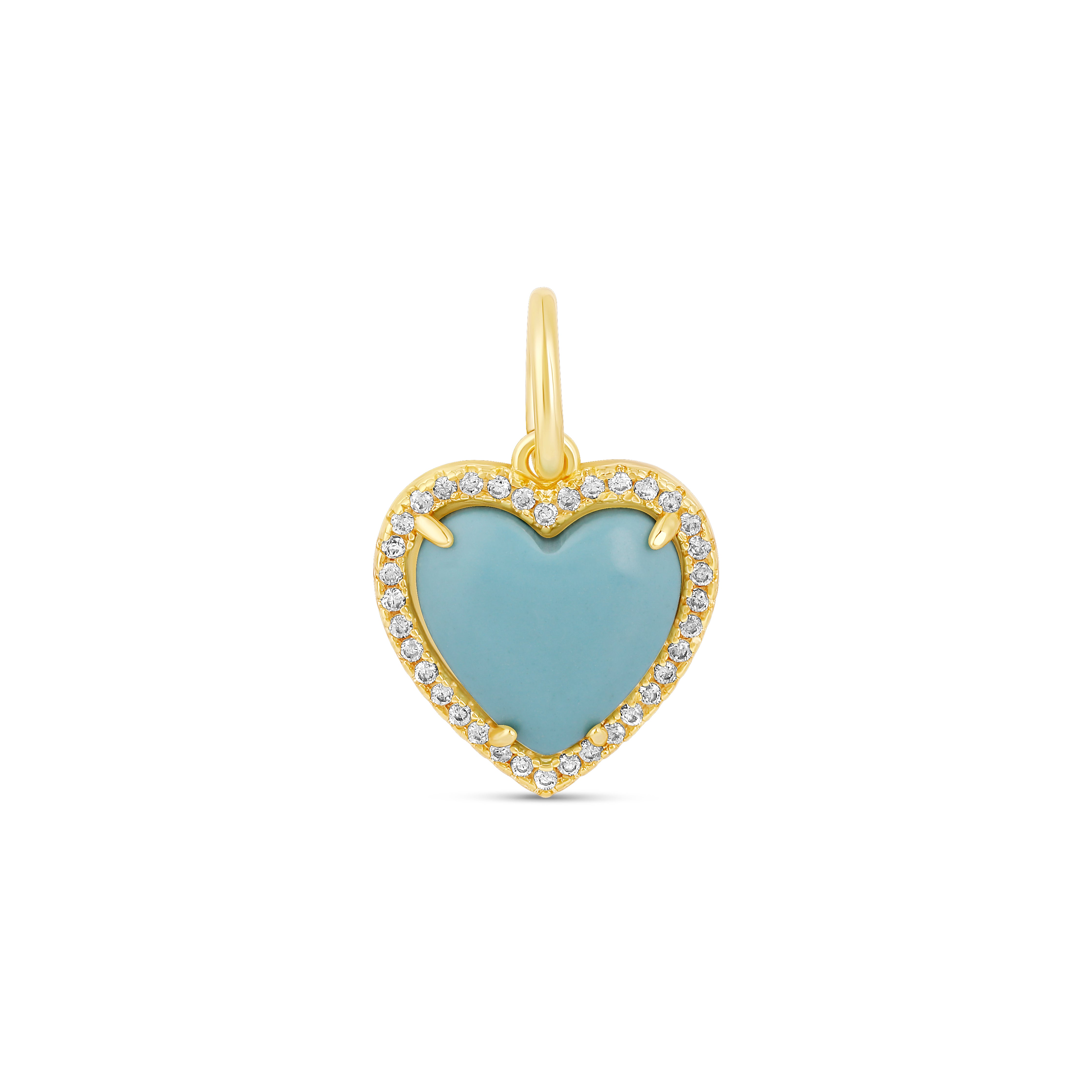 Small Stone Heart Charm