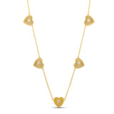 Multi Fluted Heart Necklace