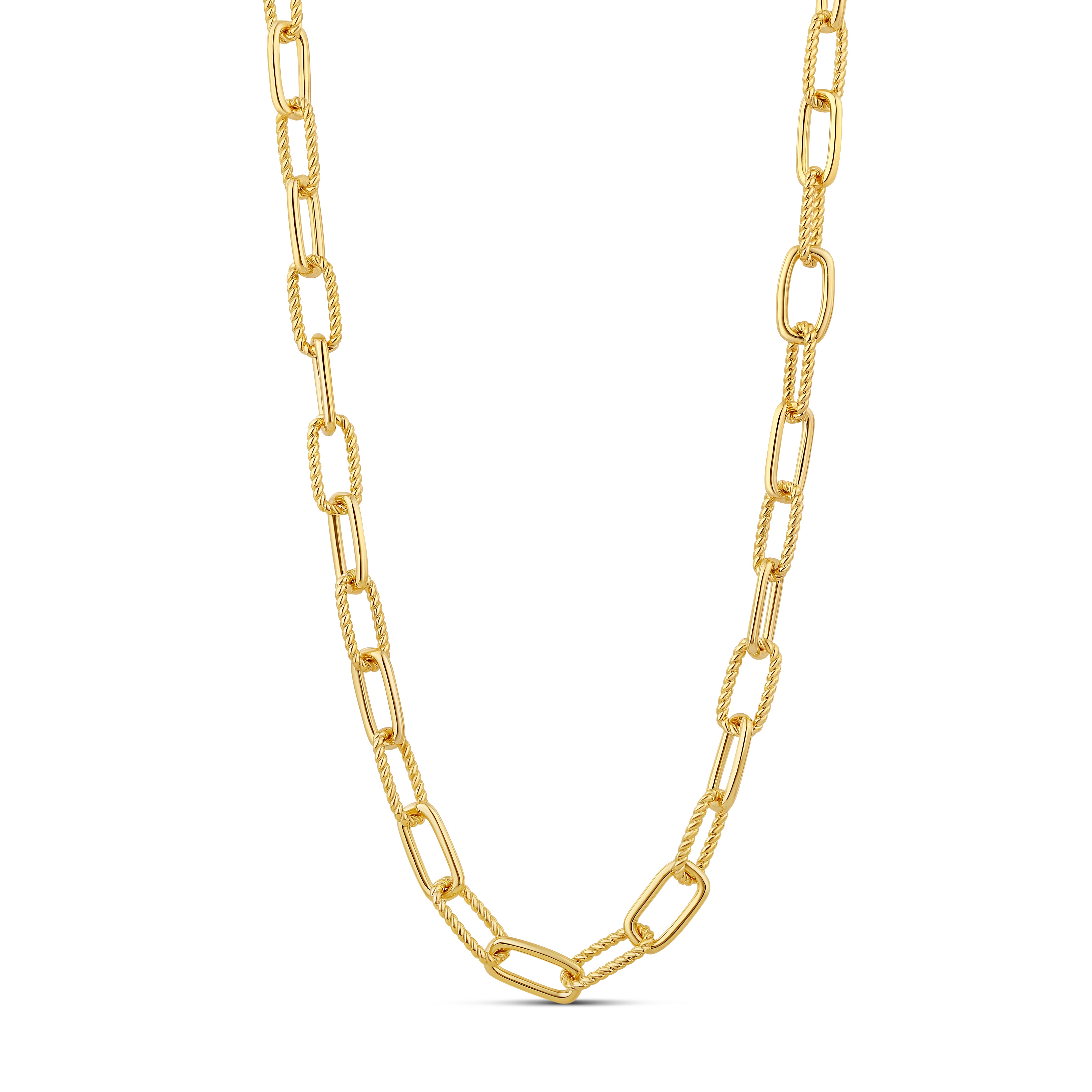Double Paperclip And Rope Chain Rope Paperclip Necklace – JTG Jewelry
