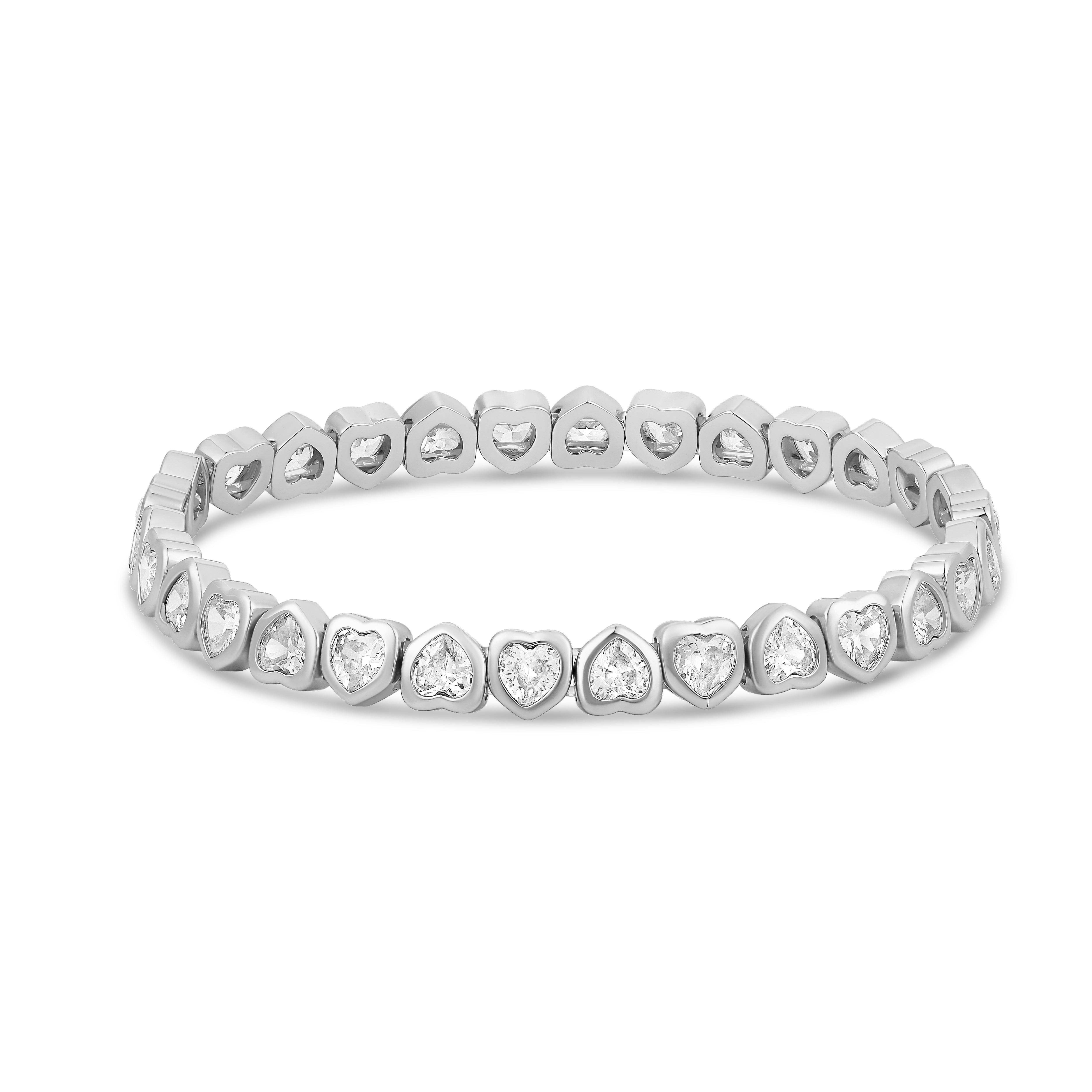 Mini Stretchy Bezel Heart Bracelet