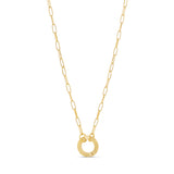 Fluted Push Clasp Paperclip Necklace