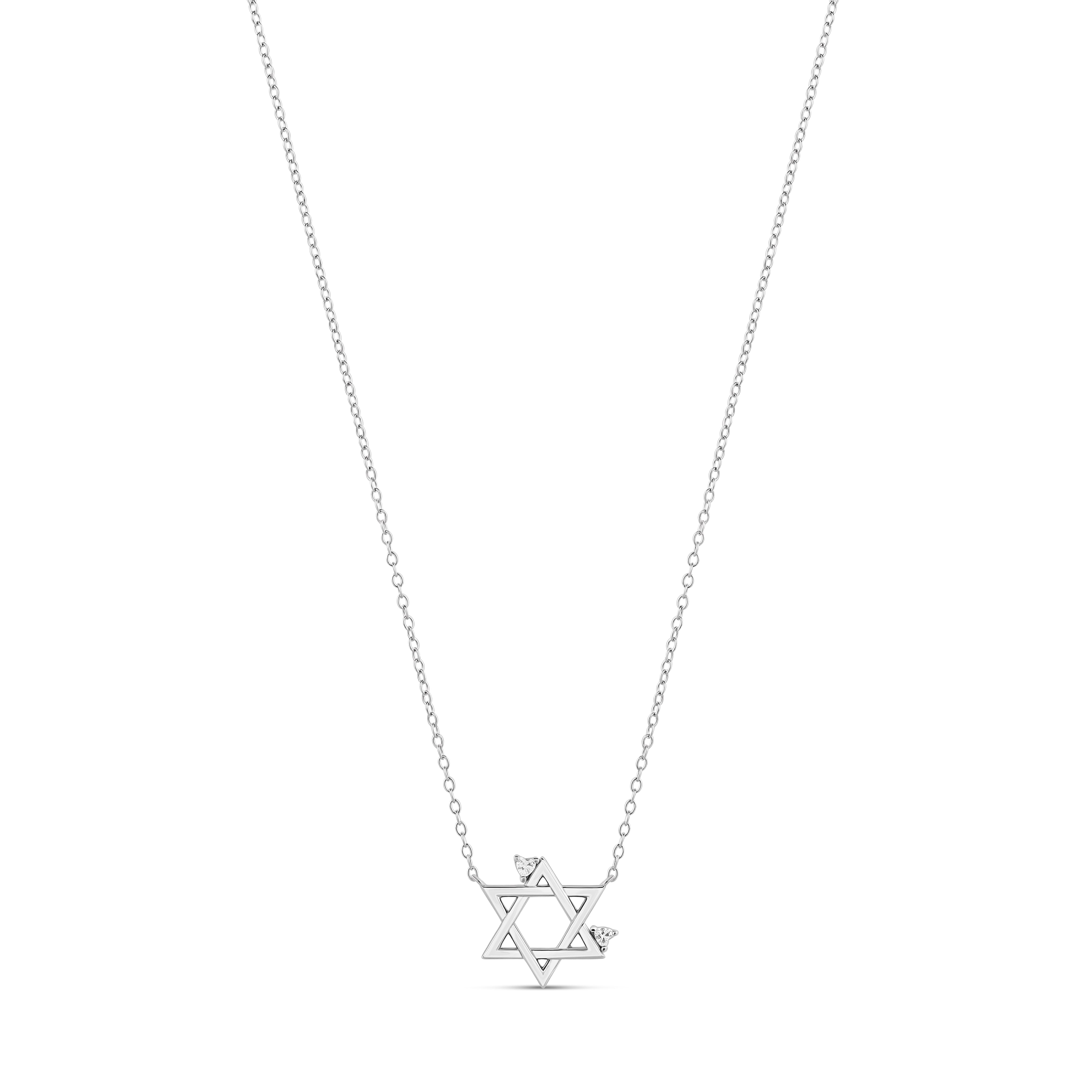 Petite Heart Star of David Necklace