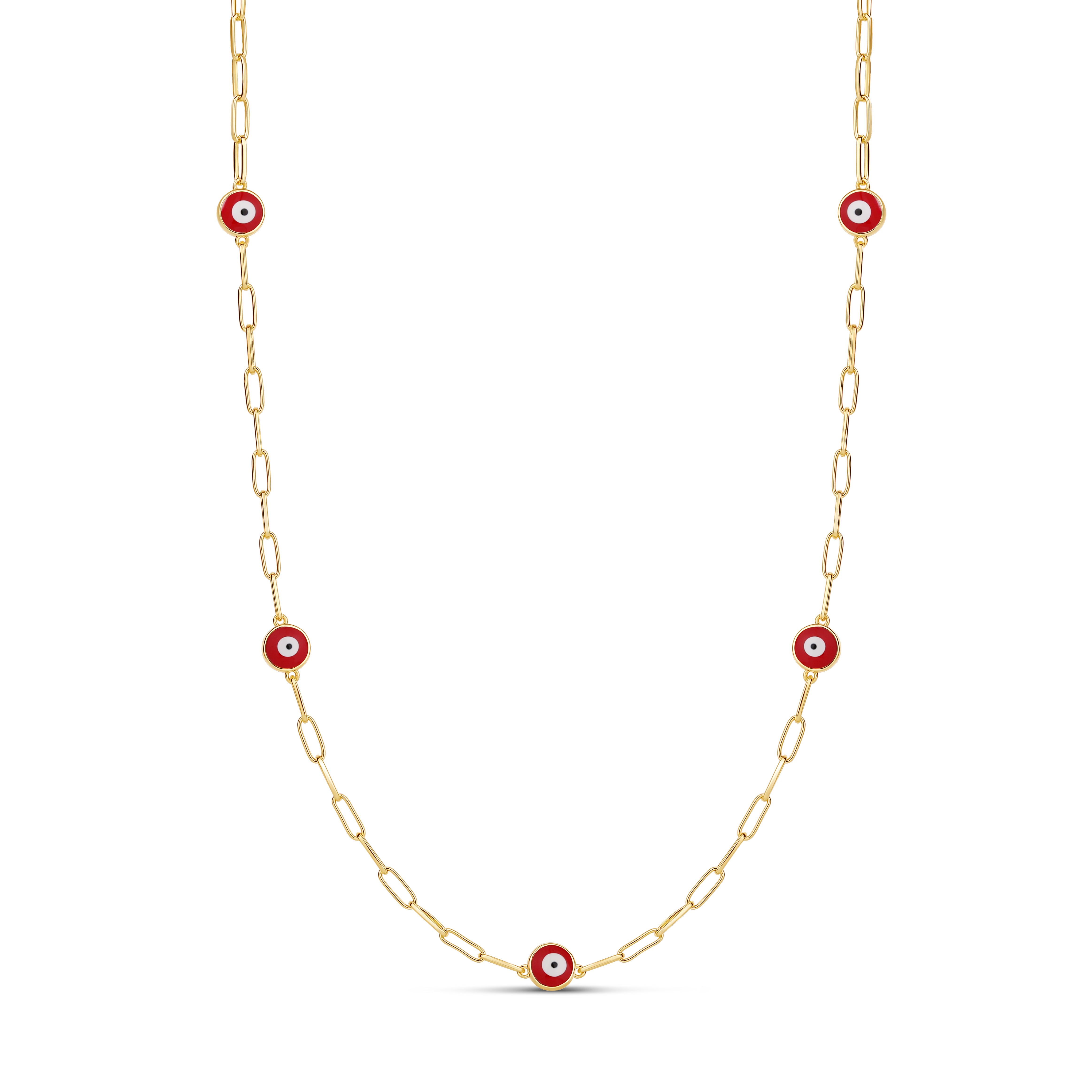 Evil Eye Paperclip Chain