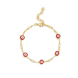 Evil Eye Paperclip Bracelet