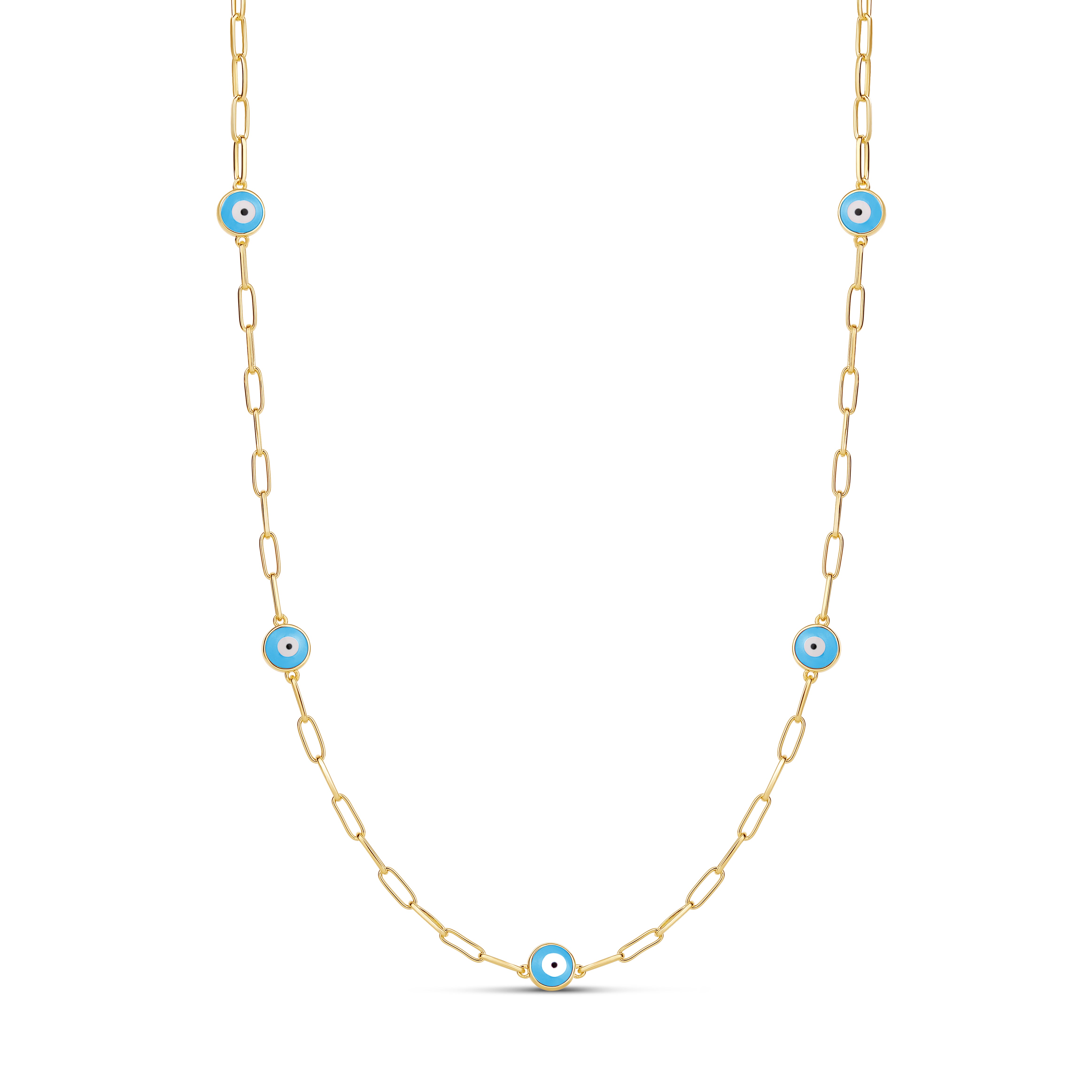 Evil Eye Paperclip Chain