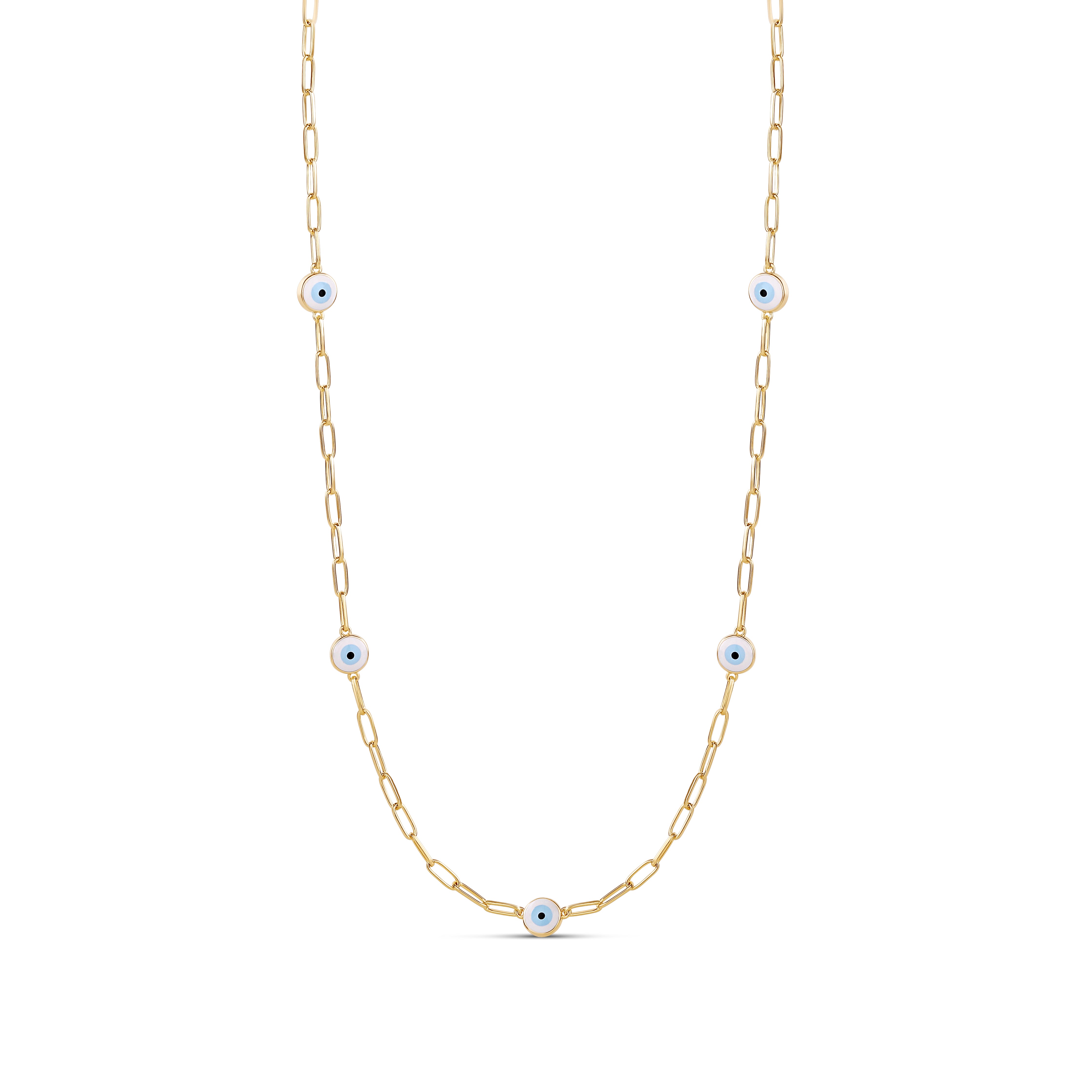 Evil Eye Paperclip Chain