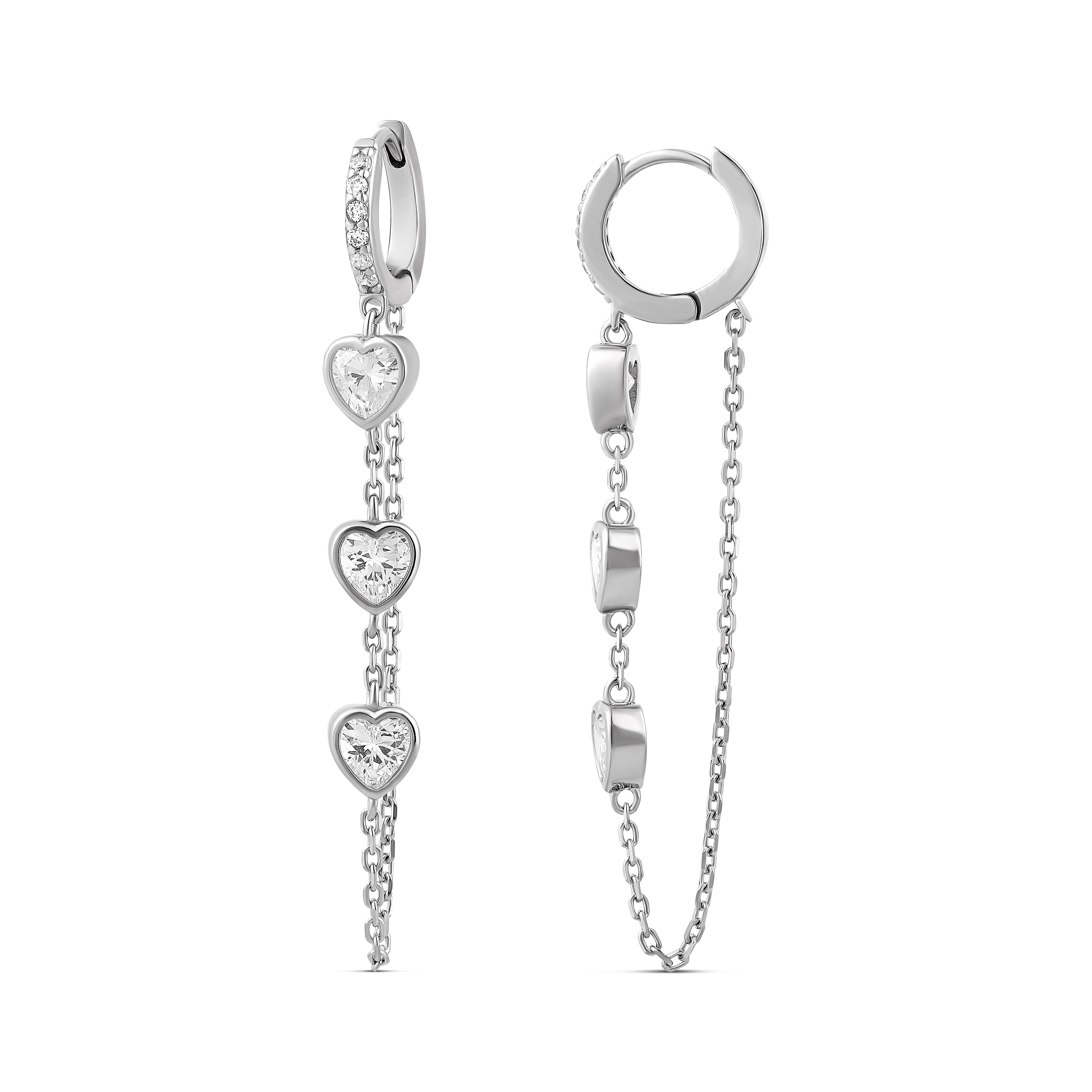 Sparkle Heart Chain Huggies