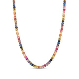 Rainbow Oval Tennis Necklace