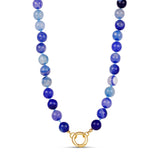 Cobalt Wave Push Clasp Necklace