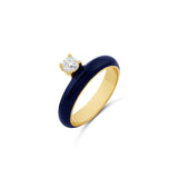 Midnight Enamel Solitaire Band