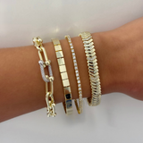 Solid Square Tennis Bracelet