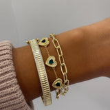 Fluted Heartline Bracelet