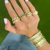 Emerald Bezel Hand Chain
