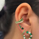 Open Swirl Color Diamond Hoop