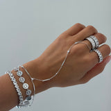 Diamond Bezel  Bar Hand Chain