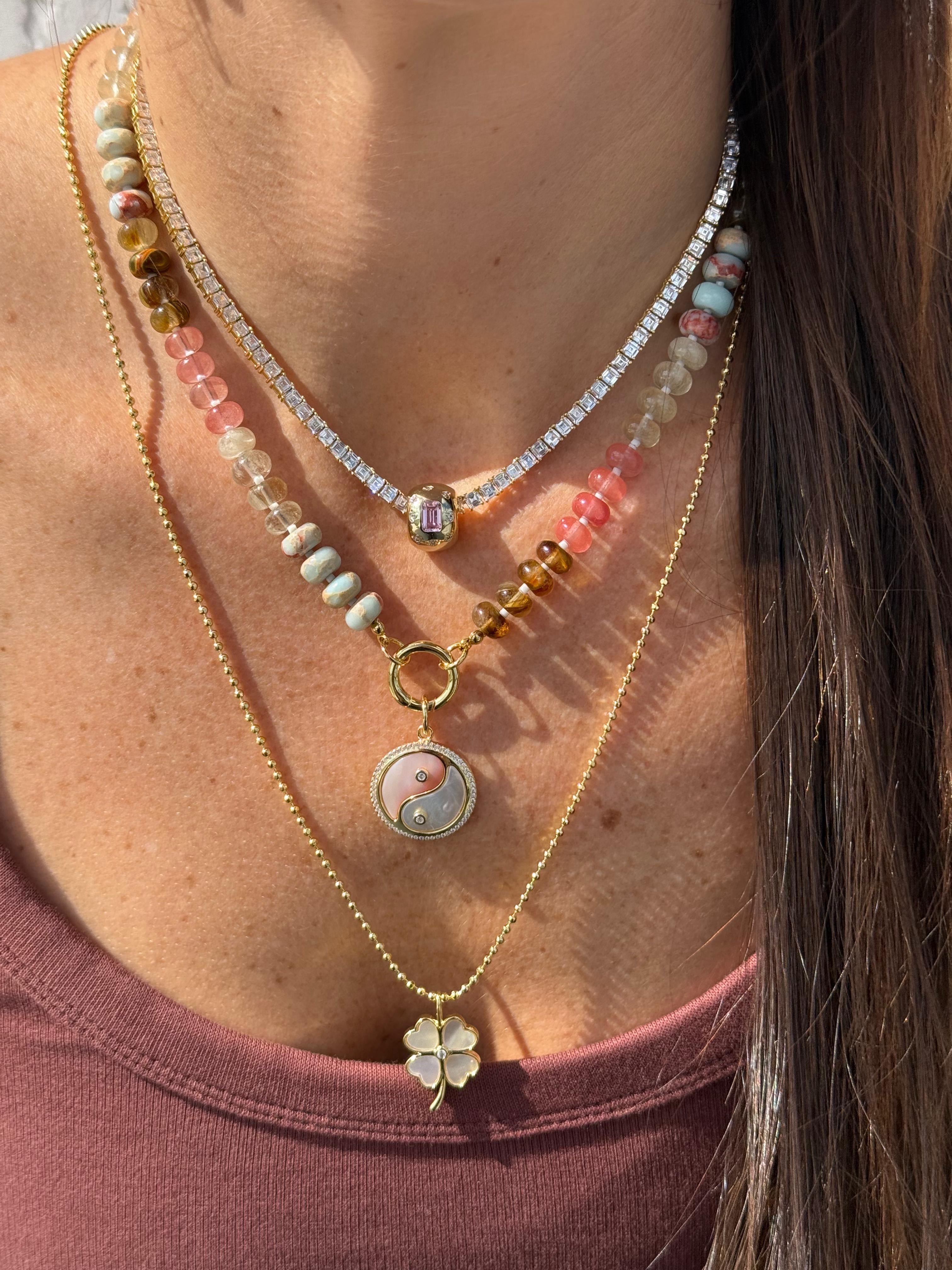 Ocean Stone Beaded Push Clasp Necklace – JTG Jewelry