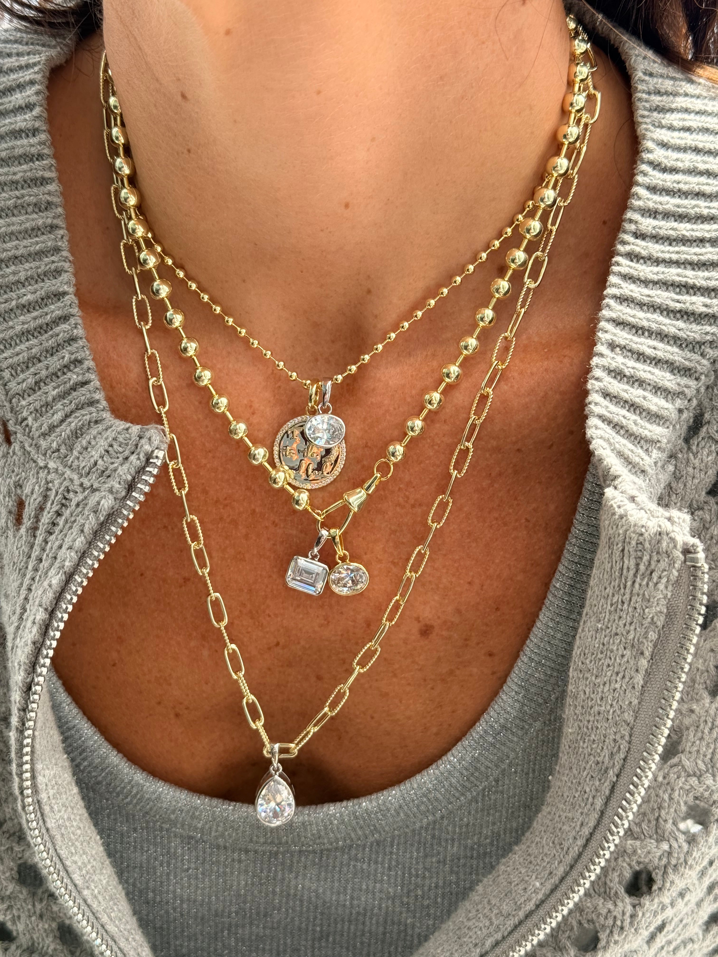 Double Paperclip And Rope Chain Rope Paperclip Necklace – JTG Jewelry