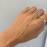 Rainbow Baguette Hand Chain