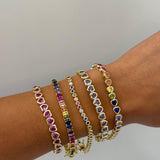 Rainbow Oval Tennis Bracelet