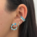 Open Swirl Color Diamond Hoop