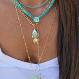 Seafoam Aqua Stone Necklace