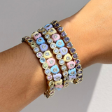 Cotton Candy Heart Stretchy Bracelet