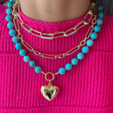 Turquoise Push Clasp Necklace