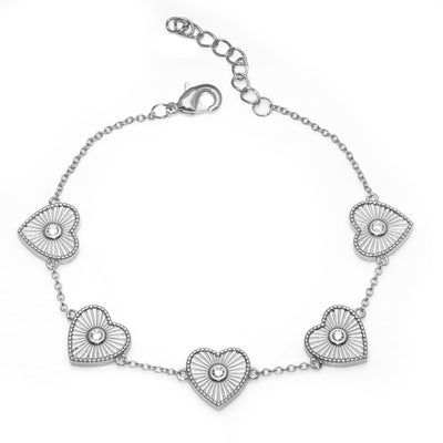 Fluted Multi Heart Bracelet