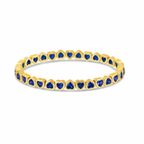 Mini Deep Blue Stretchy Bezel Heart Bracelet