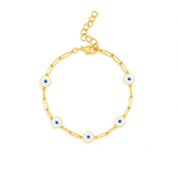 Evil Eye Paperclip Bracelet