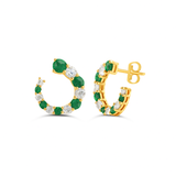 Open Swirl Color Diamond Hoop