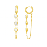 Sparkle Heart Chain Huggies