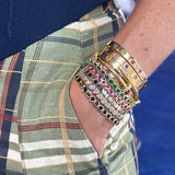 Mini Hot Pink Stretchy Bezel Heart Bracelet