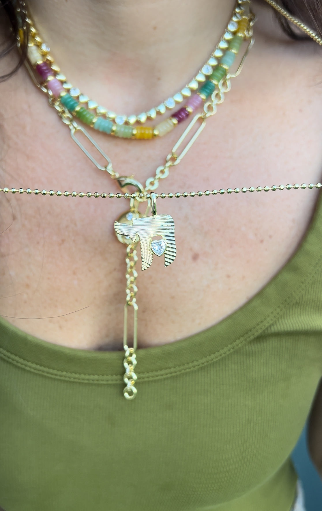 Fluted Chai Heart Charm