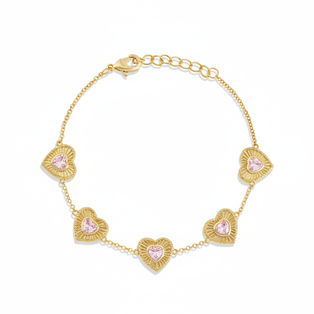 Fluted Heartline Bracelet